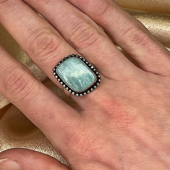 Jewelry - Flashy Amazonite Silver Handcrafted Ring